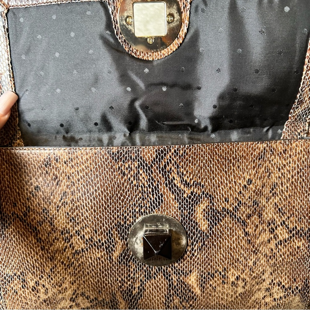 Kate Spade Brown Tote with Textured Finish and Chain Straps - Picture 5 of 11